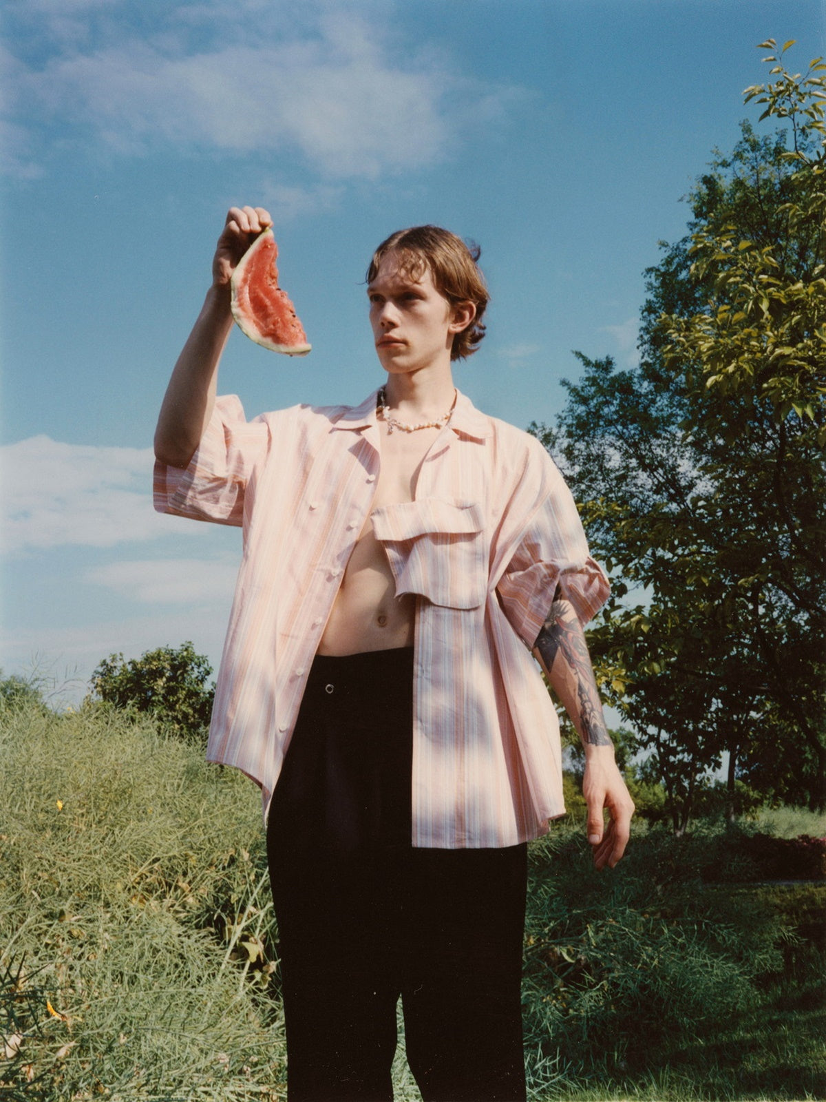 Unisex Stripe Casual Oversize Shirt