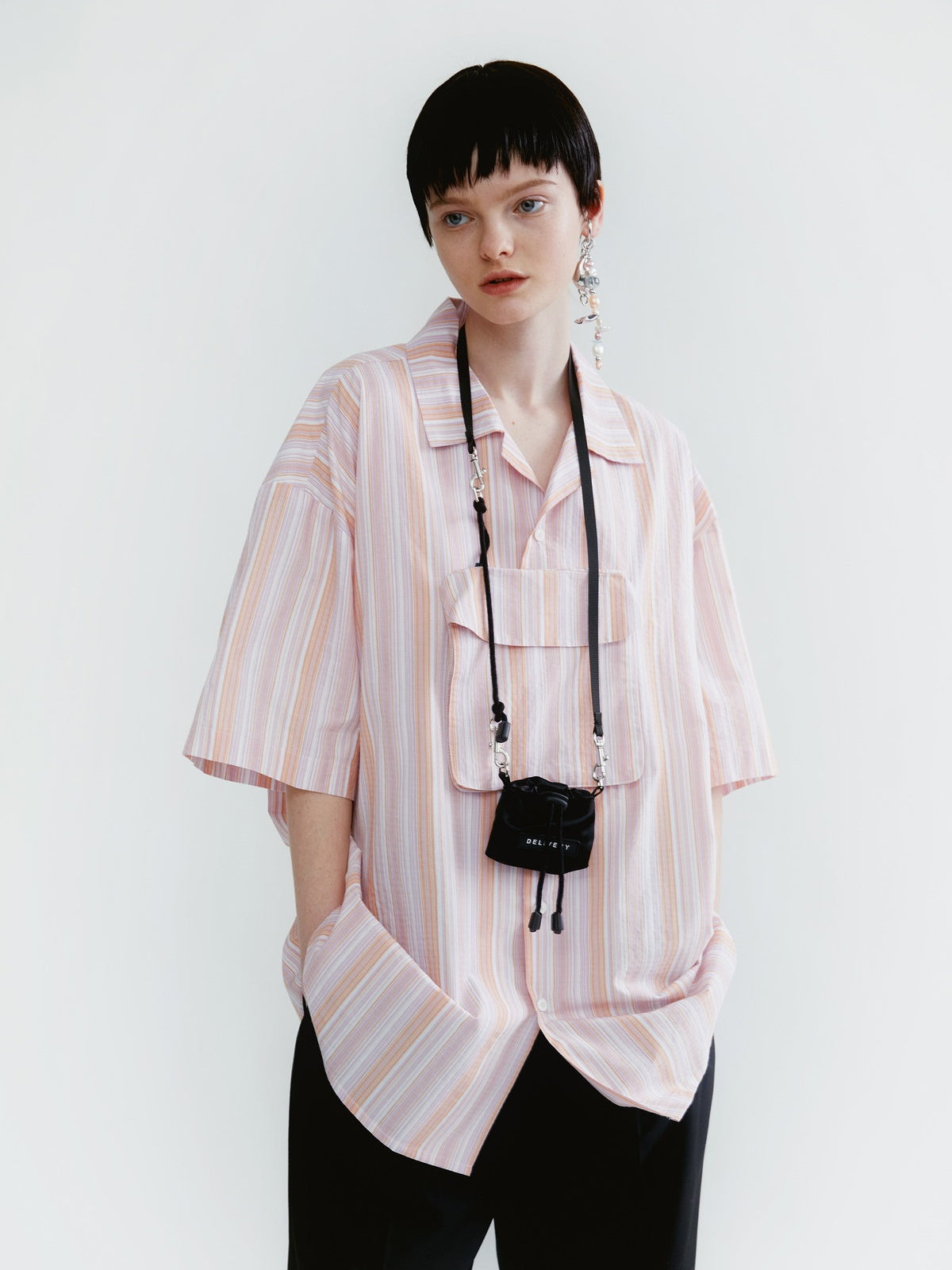 Unisex Stripe Casual Oversize Shirt