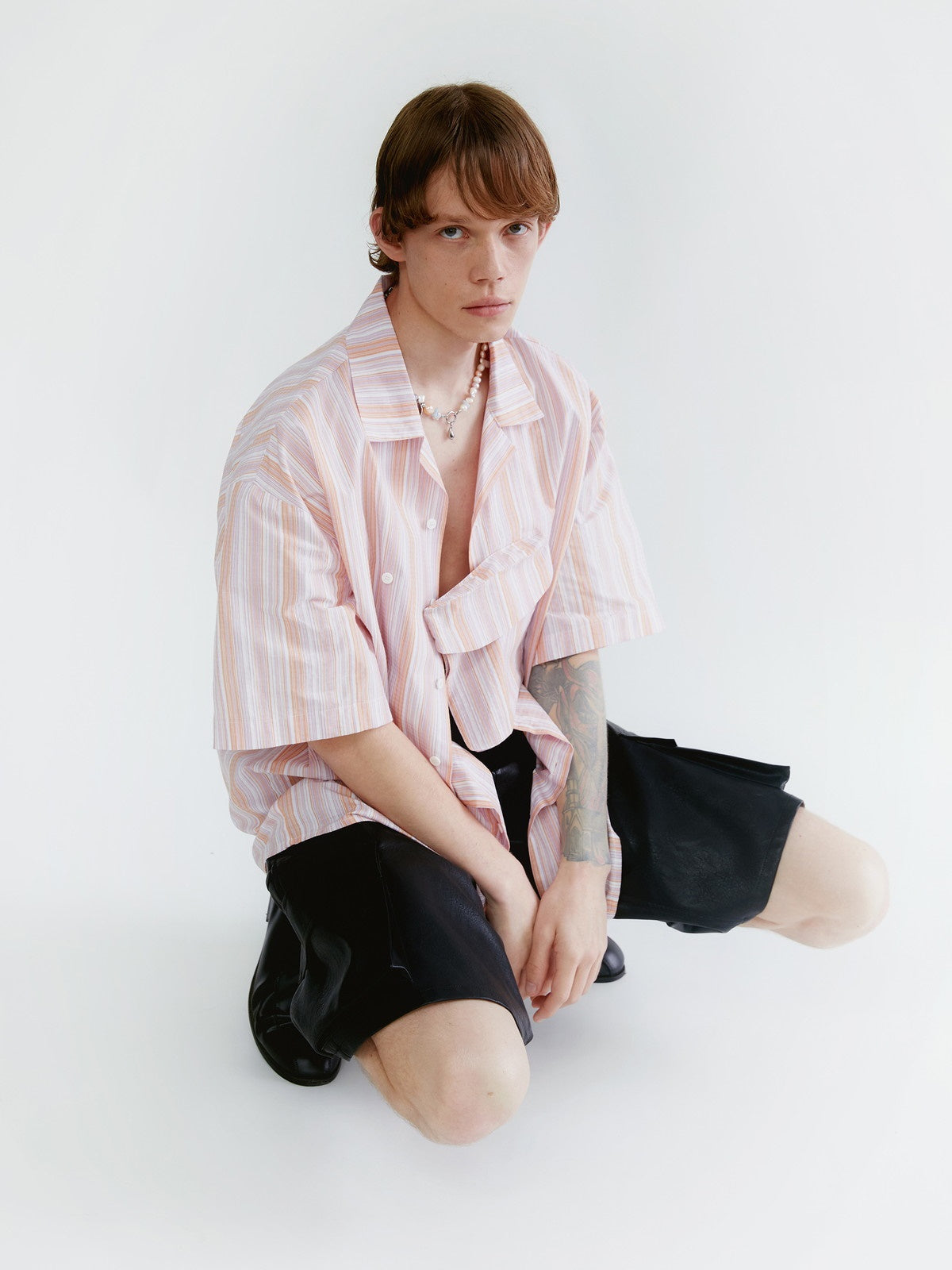 Unisex Stripe Casual Oversize Shirt
