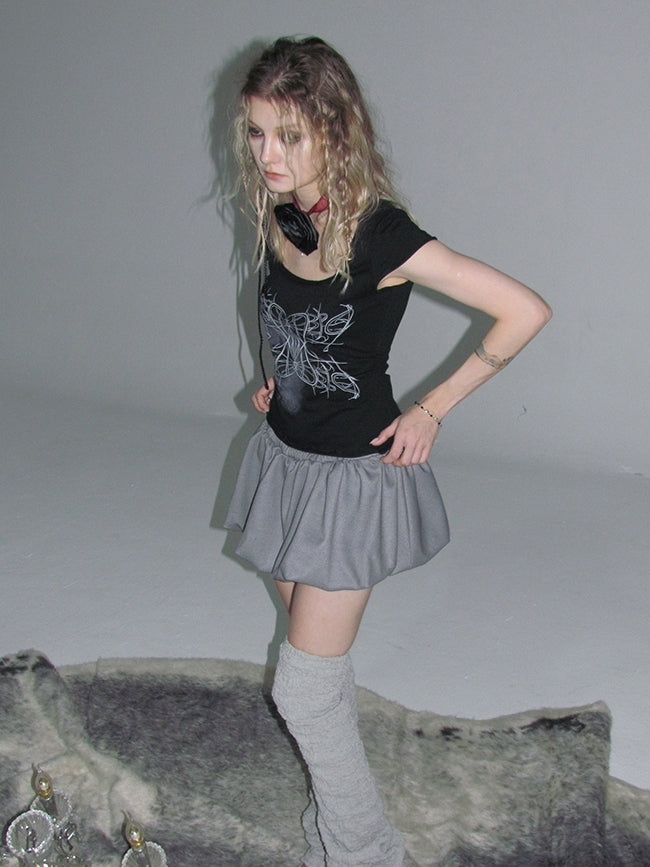 Mellow Lace U-neck Slim T-shirt