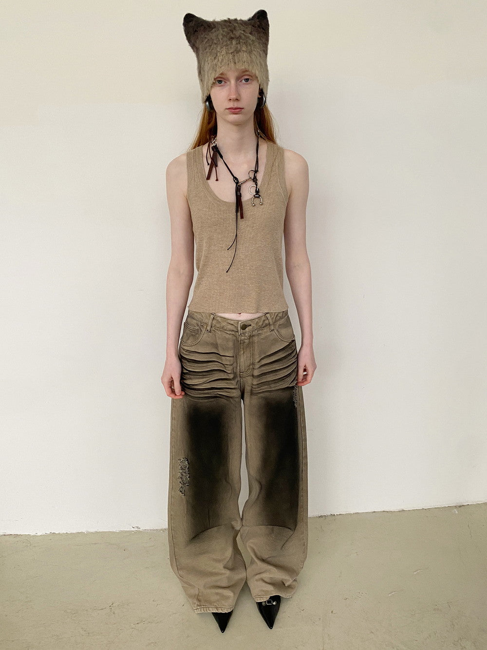 Faded Denim Nichi Loosevintage Wide-Pants