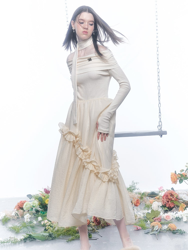 오프 슈퍼 스트레치 프릴 프릴 귀여운 일수회