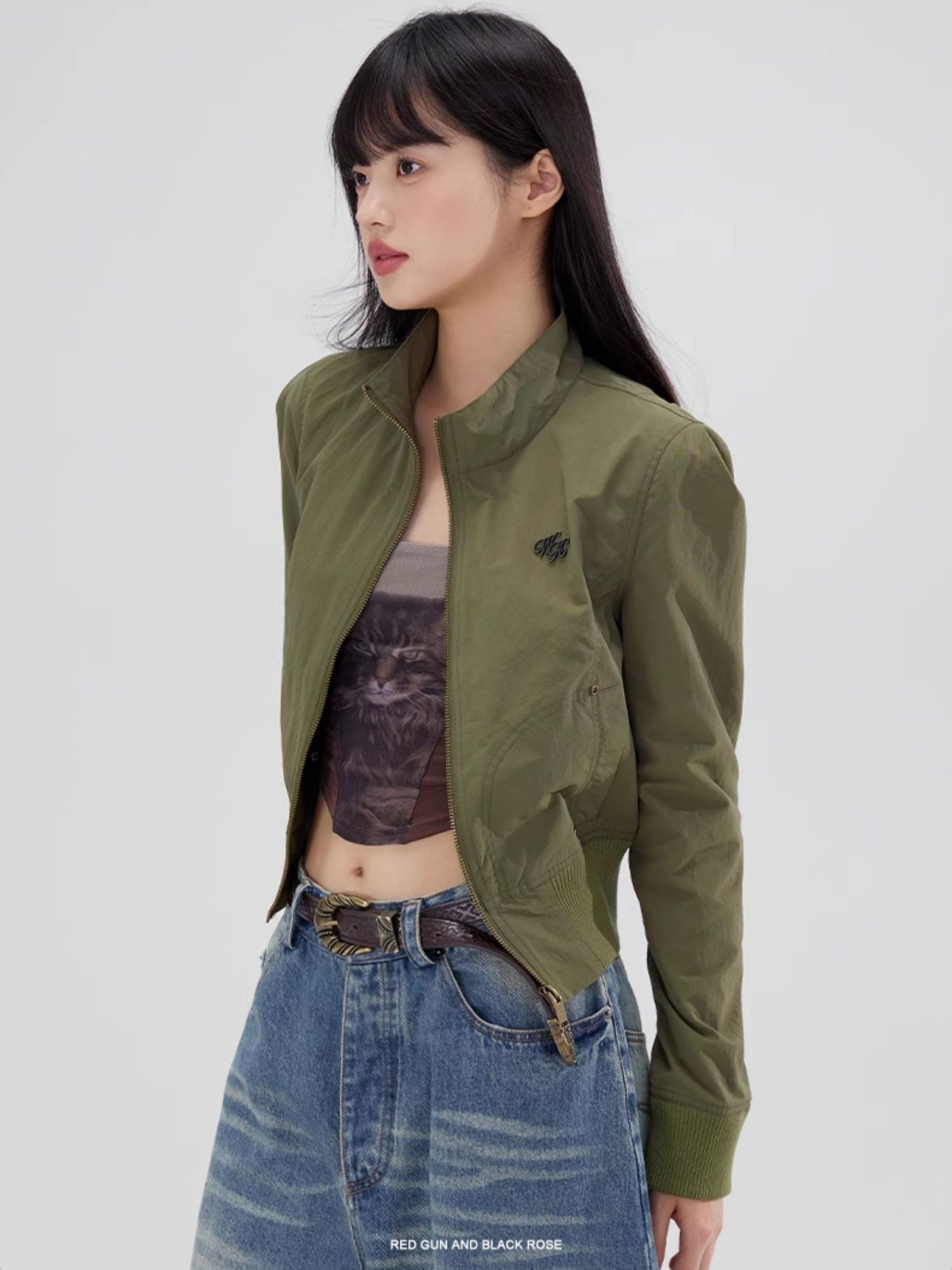 Rollar Plain Vintage Casual Cool Blouson Jacke