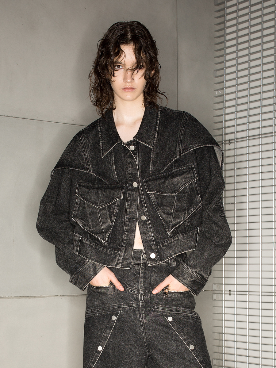 Denim Nichi Setup Casual Jacket & Wide-Hose Setup