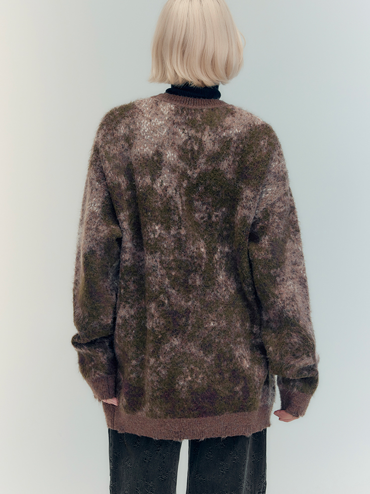 Tie-Dye-Crew-Hals Retro Oversize Strick