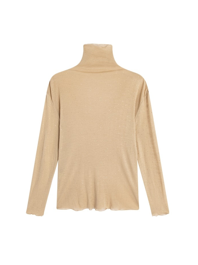 Bijou High-Neck Slim Plain Cutsew