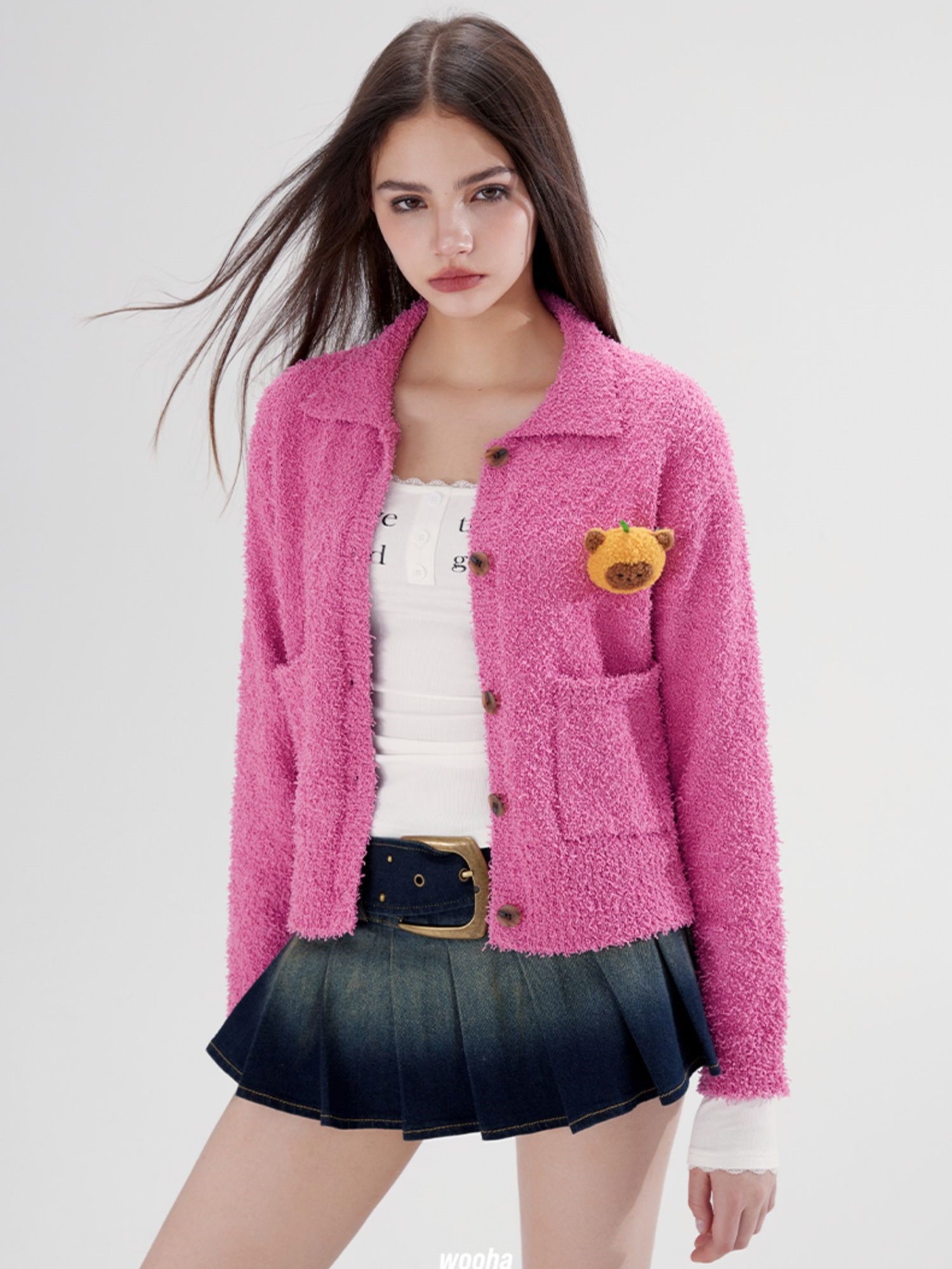Vivit Casual Relaxage Animal Pop Strick-Jacket
