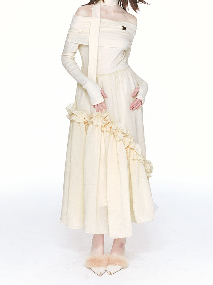 오프 슈퍼 스트레치 프릴 프릴 귀여운 일수회