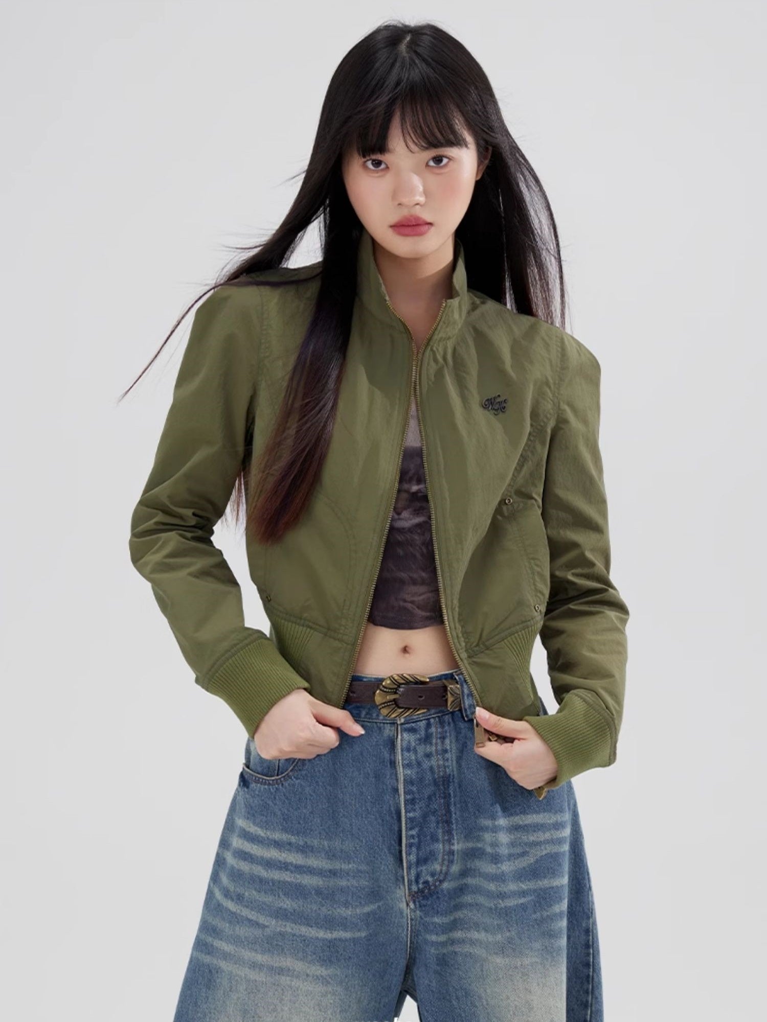 Rollar Plain Vintage Casual Cool Blouson Jacke