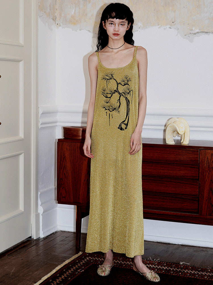 mesh camisole dress Printed Mesh Camisole Dress ELYWOOD