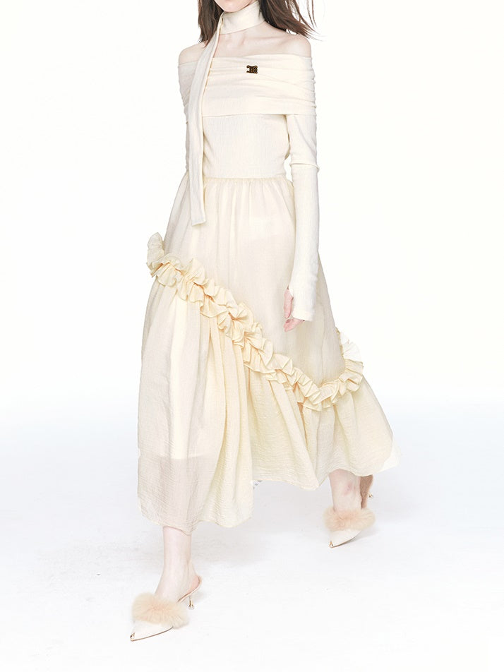 오프 슈퍼 스트레치 프릴 프릴 귀여운 일수회