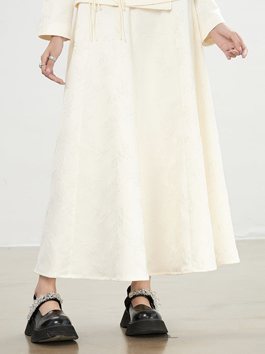 China Embroidery Flower Retro Blouse&Long-Skirt