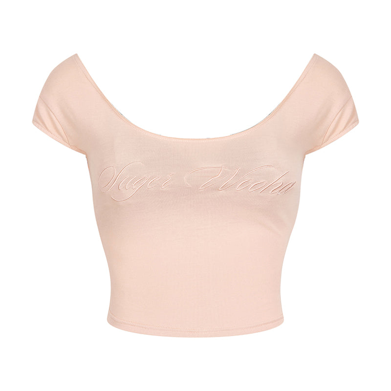 Cropped Logo Tight Casual T-Shirt