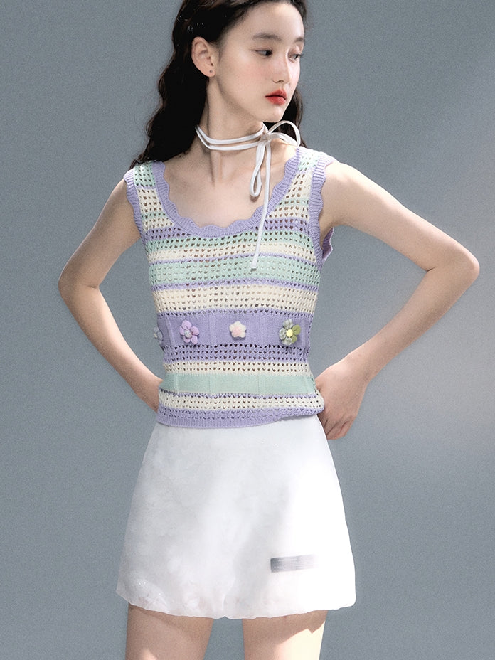 Flower High-End Embroidery Mini Dlare-Skirt – ARCANA ARCHIVE