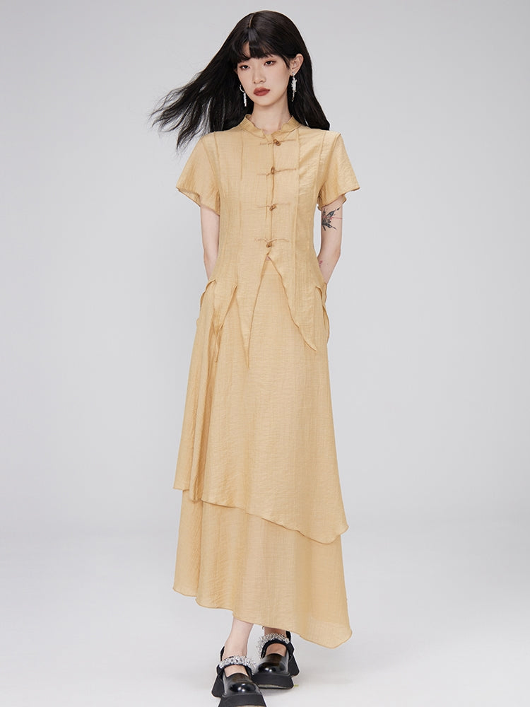 China Natural Slim Setup Blouse & Long-Scirt