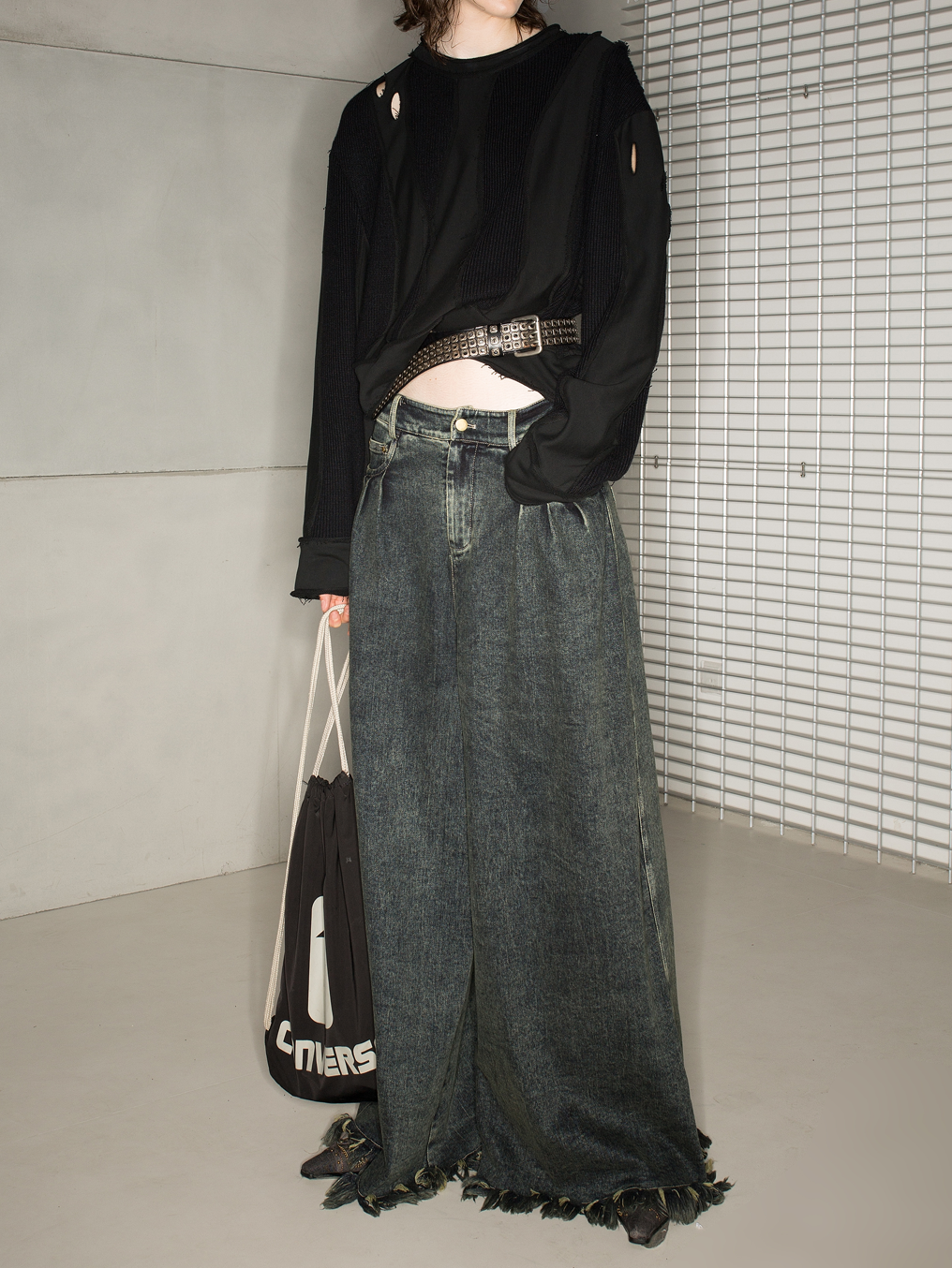 Hole Damage Loose Ovresize Long-T-Shirt