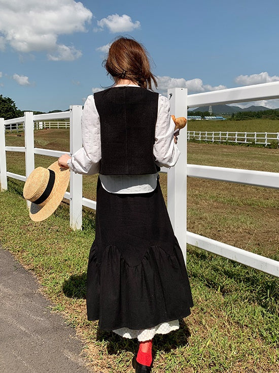 Rüschenband Girly Retro Wollweste