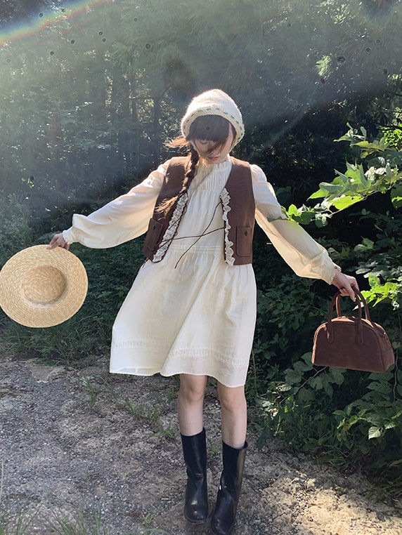 Rüschenband Girly Retro Wollweste