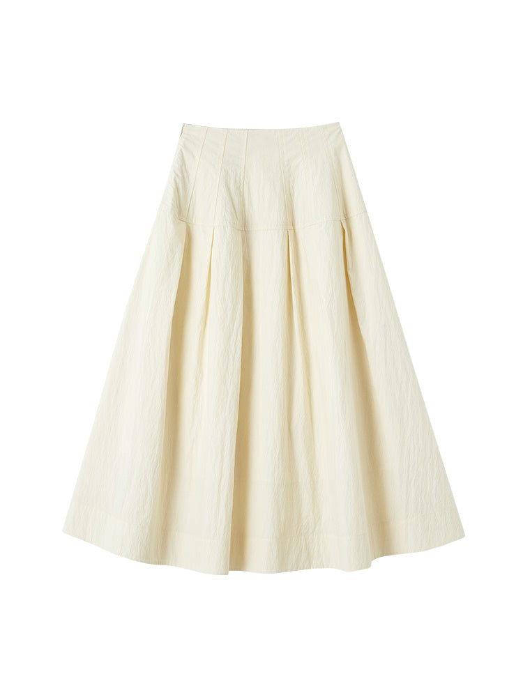 Simple Chic Flare Natural Long-Skirt