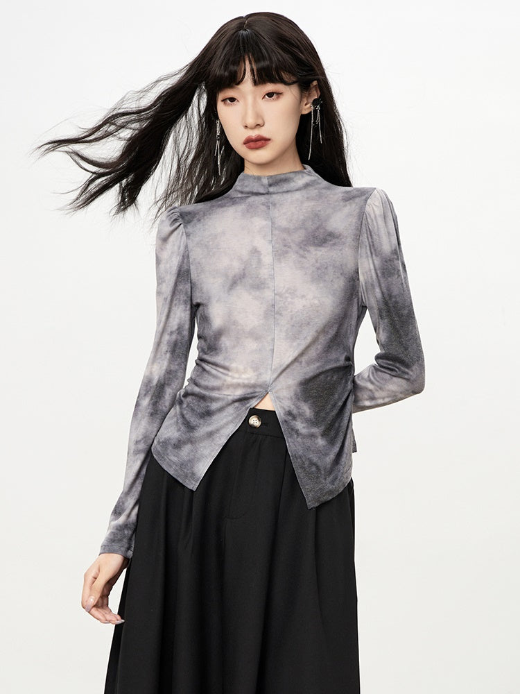 Tie-Dye Gradation Thin Slit Cutsew