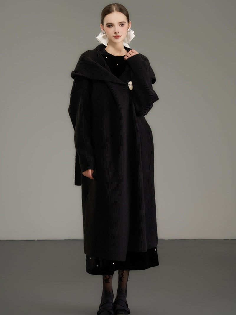 Sweat à capuche Plane laine simple et long-coat