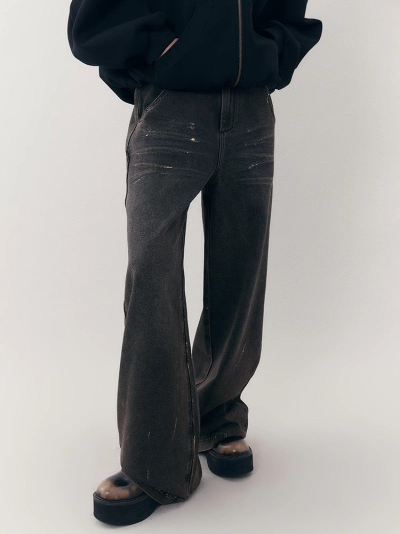 Denim pantalon casial en vrac droit