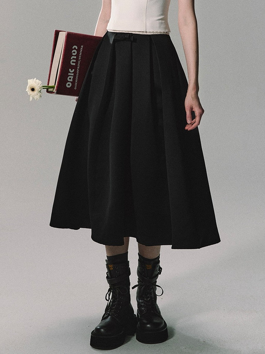 Simple Flare A-Line Plain Long-Skirt