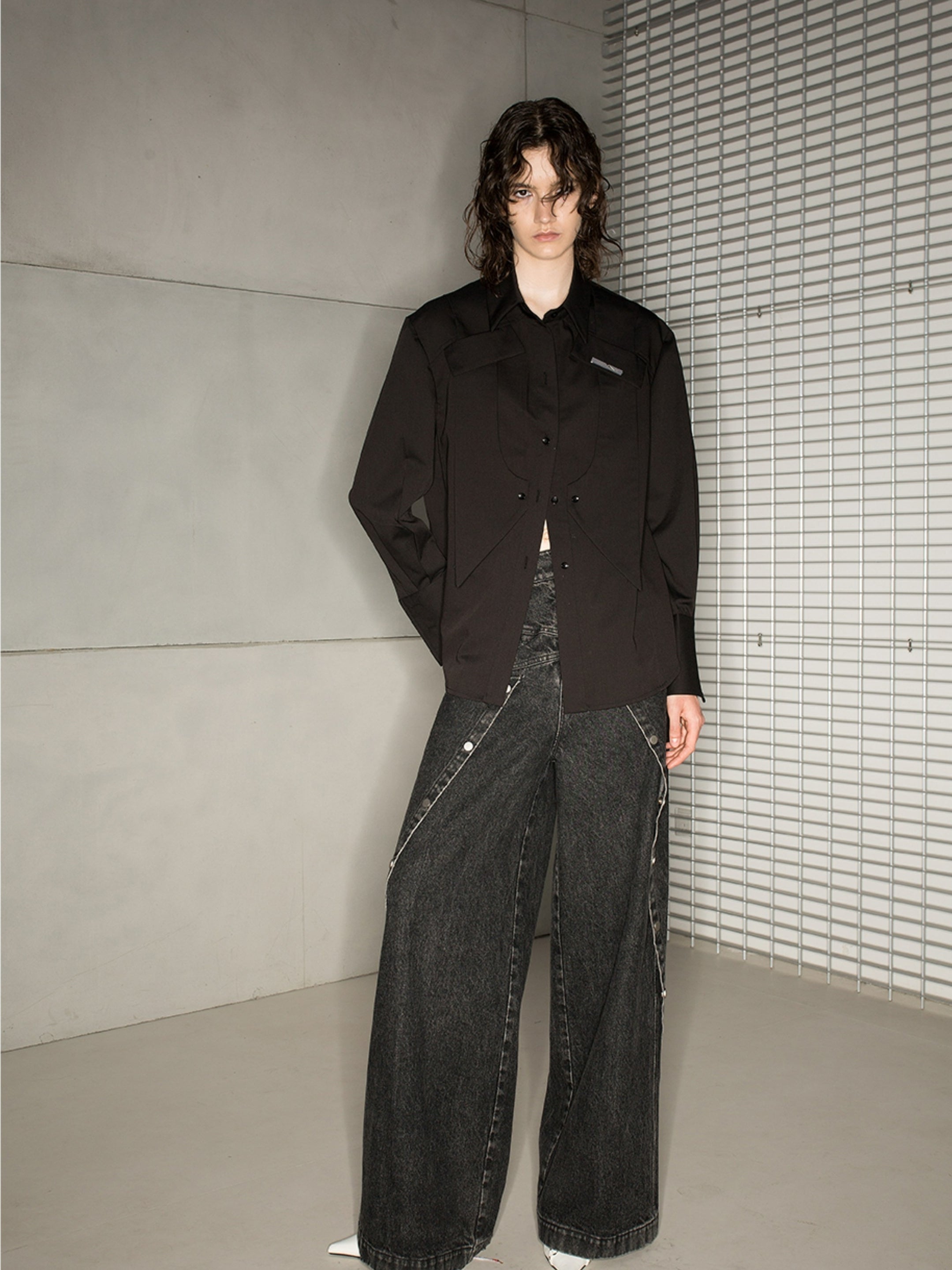 Denim Nichi Setup Casual Jacket & Wide-Hose Setup