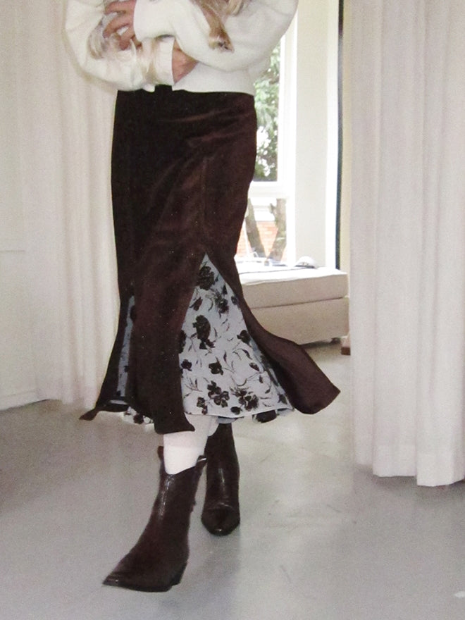 Flower Mermaid Retro Mesh Unique Long-Skirt