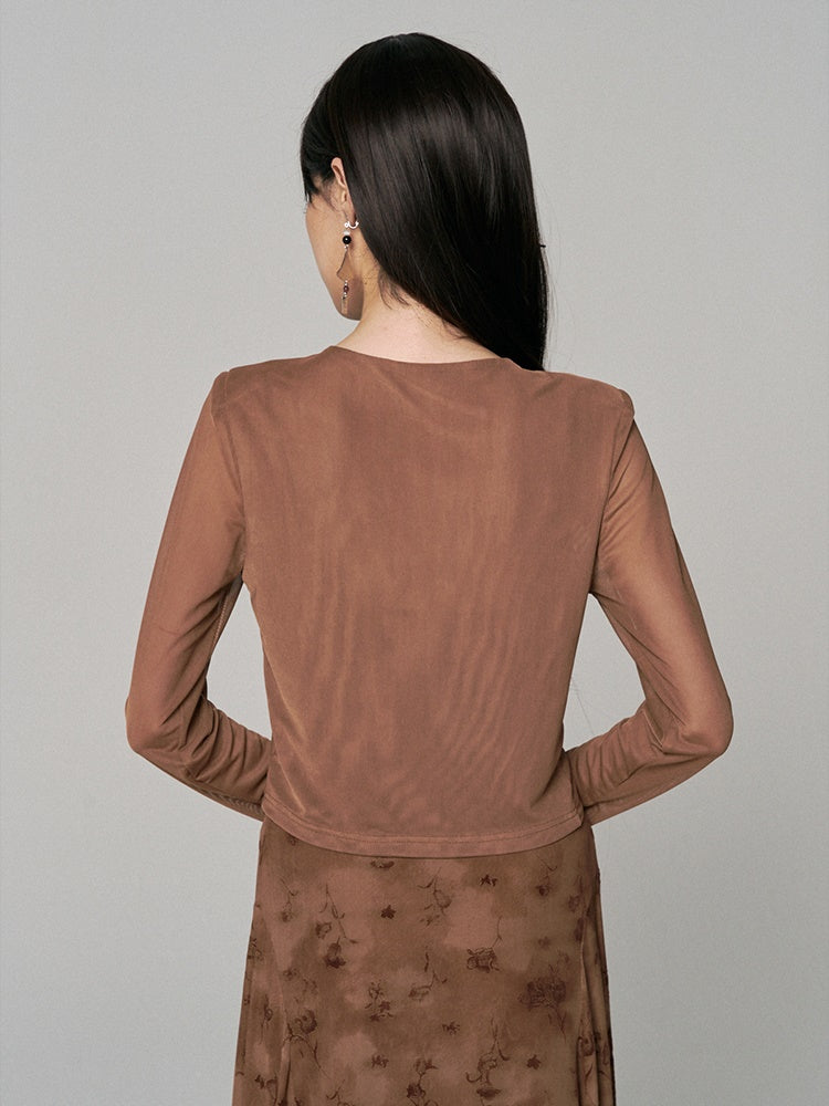 Cardigan&Dress Asymmetry Flower Embroidery Long Retro Set-Up