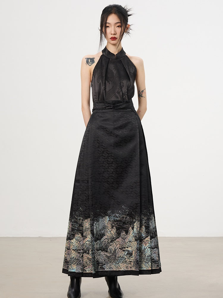 China American-Sleeve Stifty Chic High-End-Bluse & Langstachel