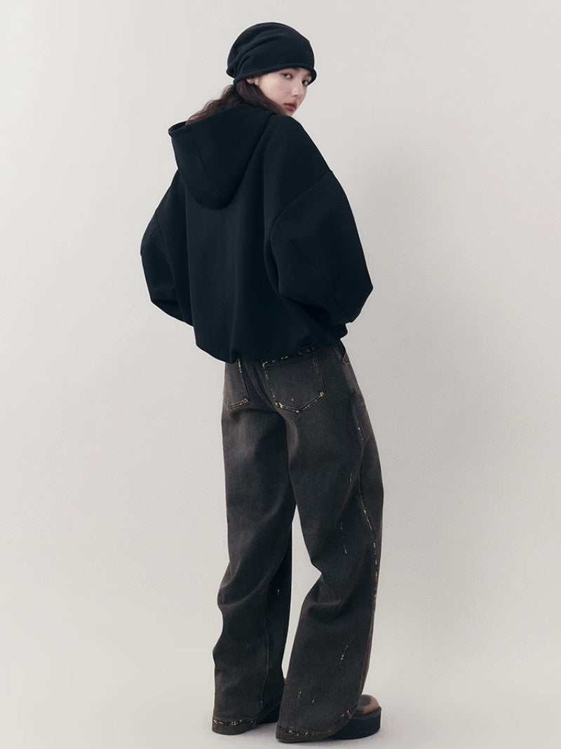 Denim pantalon casial en vrac droit