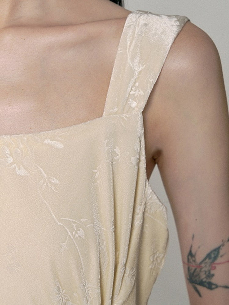 Set-Up Gather Embroidery Simpler Chic Dress&Bolero
