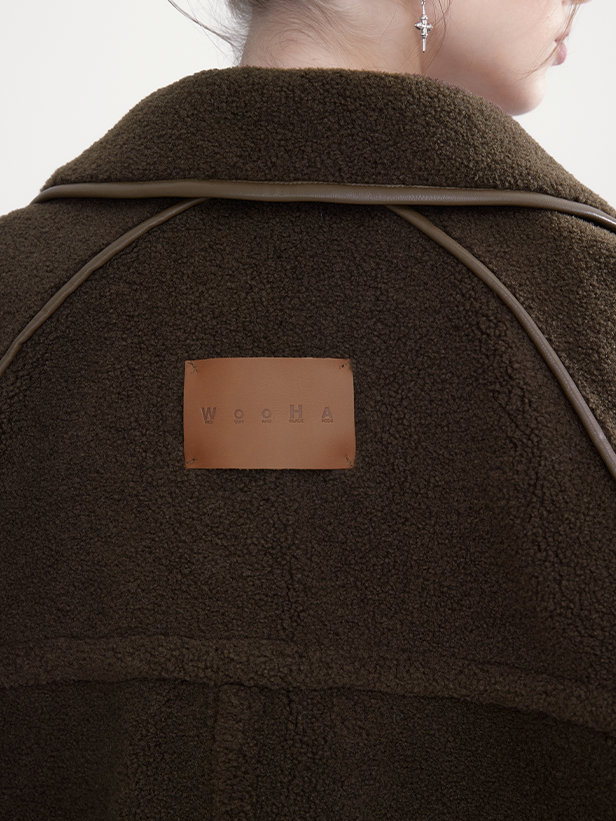 Middle Boa warmer Retro lässig bi-color Big-Pocket-Mantel