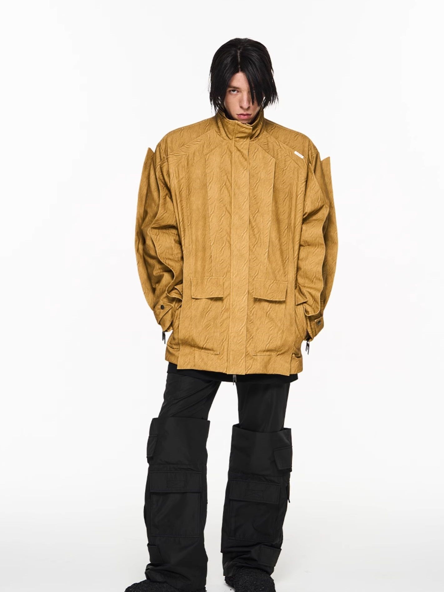 Stamping Nichi Stand-Collar Unique Jacket