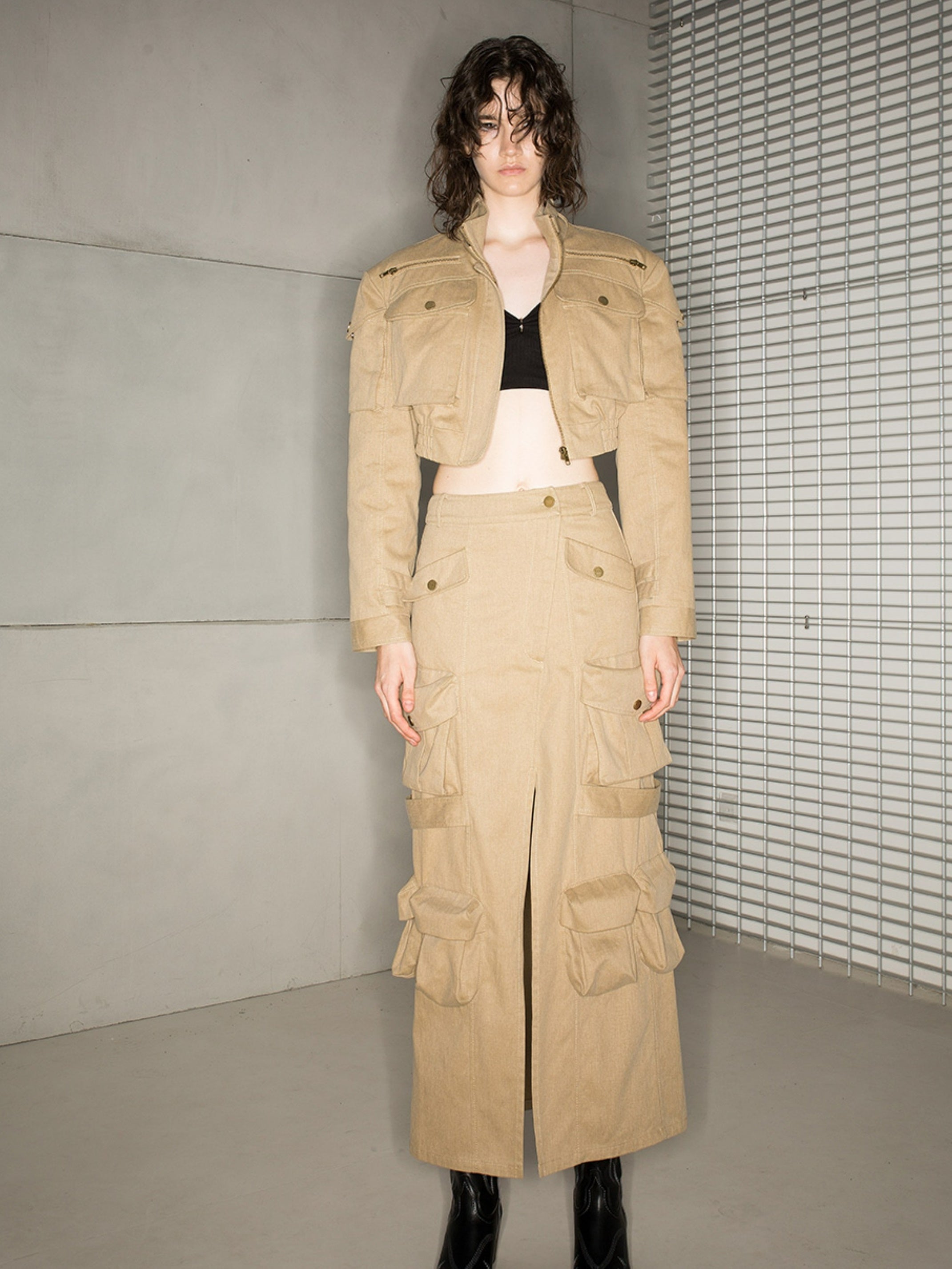 Casual Nichi Plain gutaussehende Kurzjacke & Langstachel