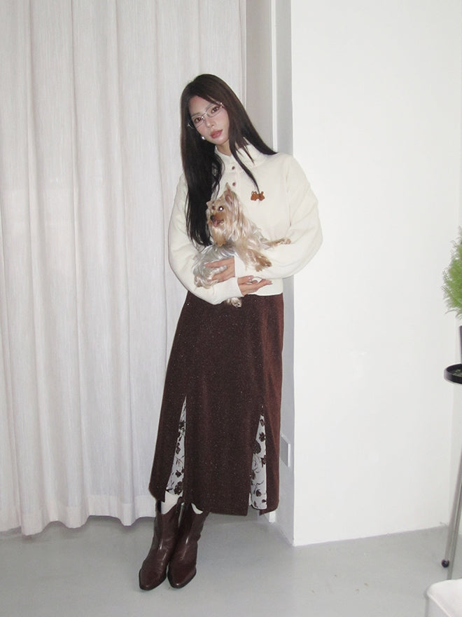 Flower Mermaid Retro Mesh Unique Long-Skirt