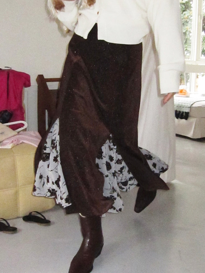 Flower Mermaid Retro Mesh Unique Long-Skirt