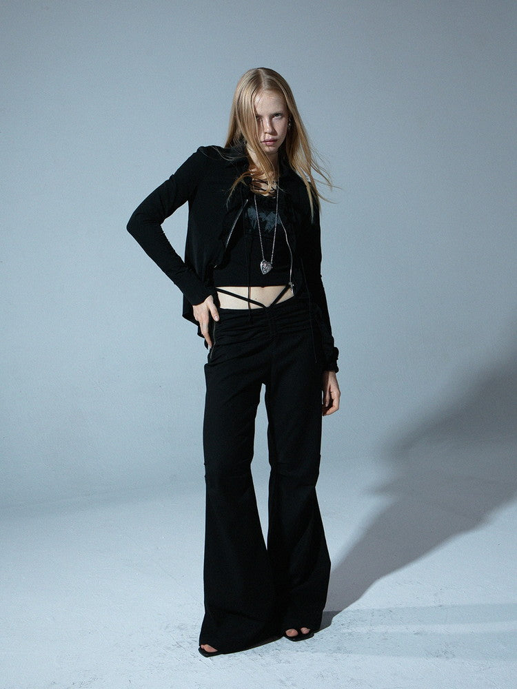 Low-Waist Stretch Slim Casual Flare-Pants