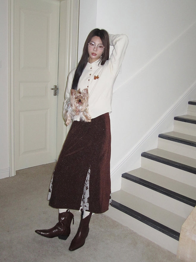 Flower Mermaid Retro Mesh Unique Long-Skirt