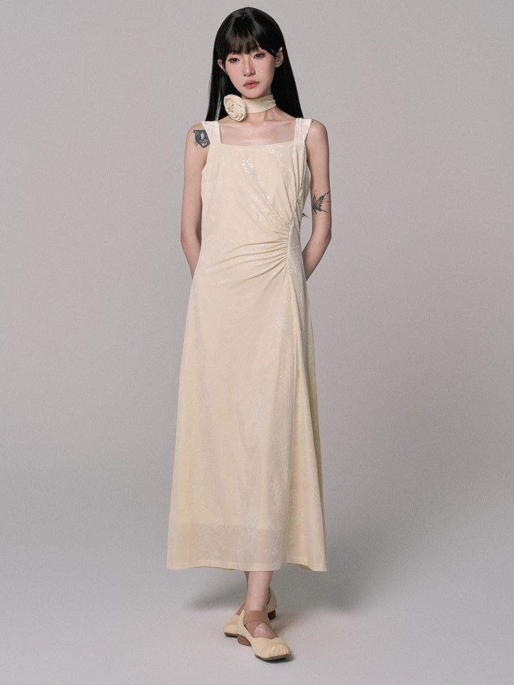 Set-Up Gather Embroidery Simpler Chic Dress&Bolero
