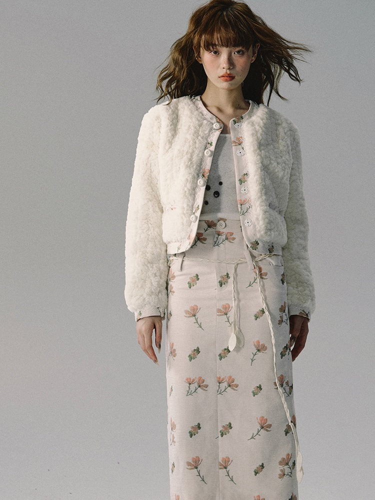 Sweet Cute Wool Flower Short-Coat - into november – ARCANA ARCHIVE