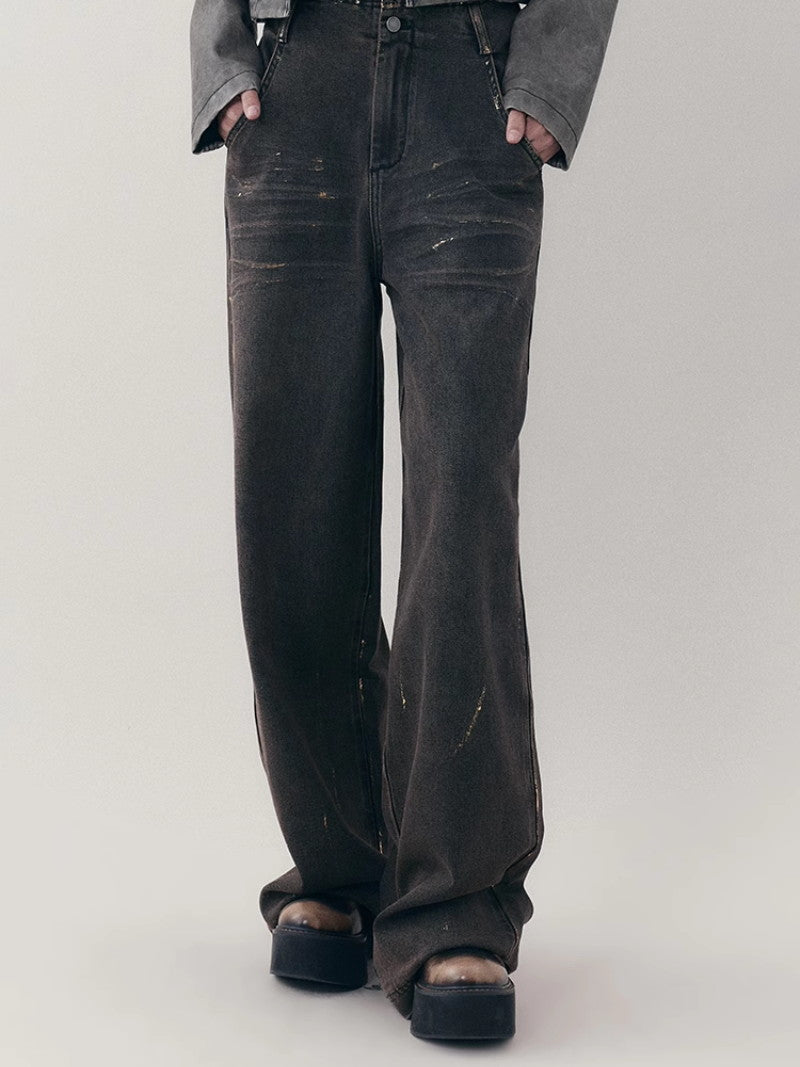 Denim pantalon casial en vrac droit