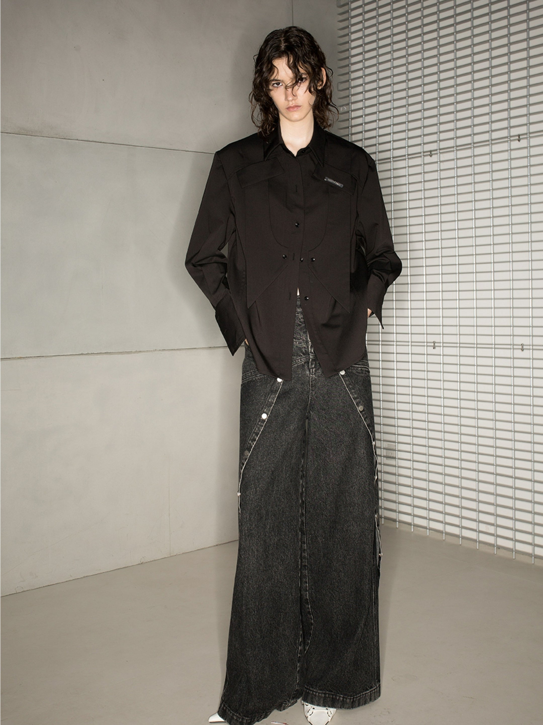 Denim Nichi Setup Casual Jacket & Wide-Hose Setup