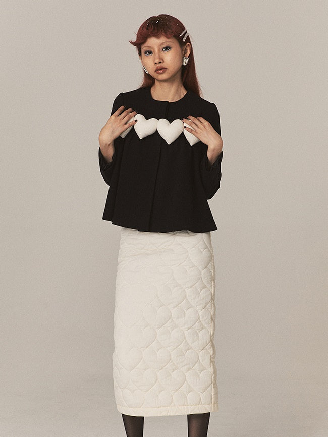 Quilten einfacher Herz-Emroidery Chic Bleistift-Rock-Rocke