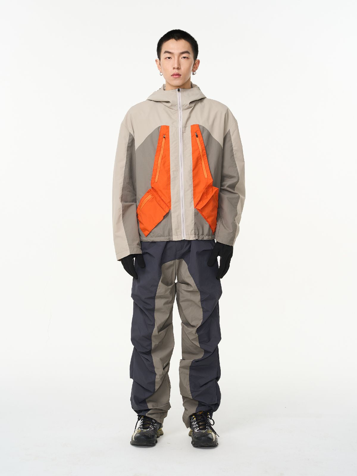 Kontrast Hoodie Colorfer Parka