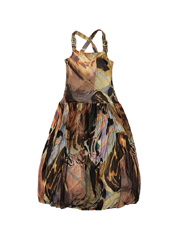 Back-Open Retro Nichi Fluffily One-Piece