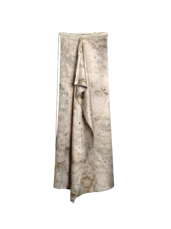 Gradation Speckled Elegant Wrap Nichi Long-Skirt