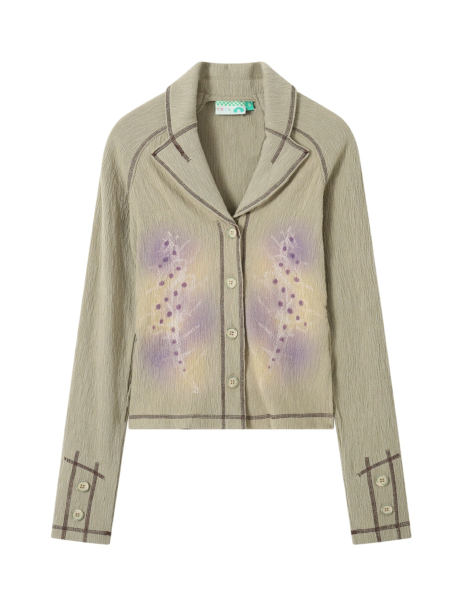 Retro Knit Thin Slim Button Tops