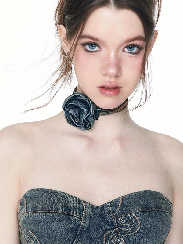 6Type Rose Flower Choker